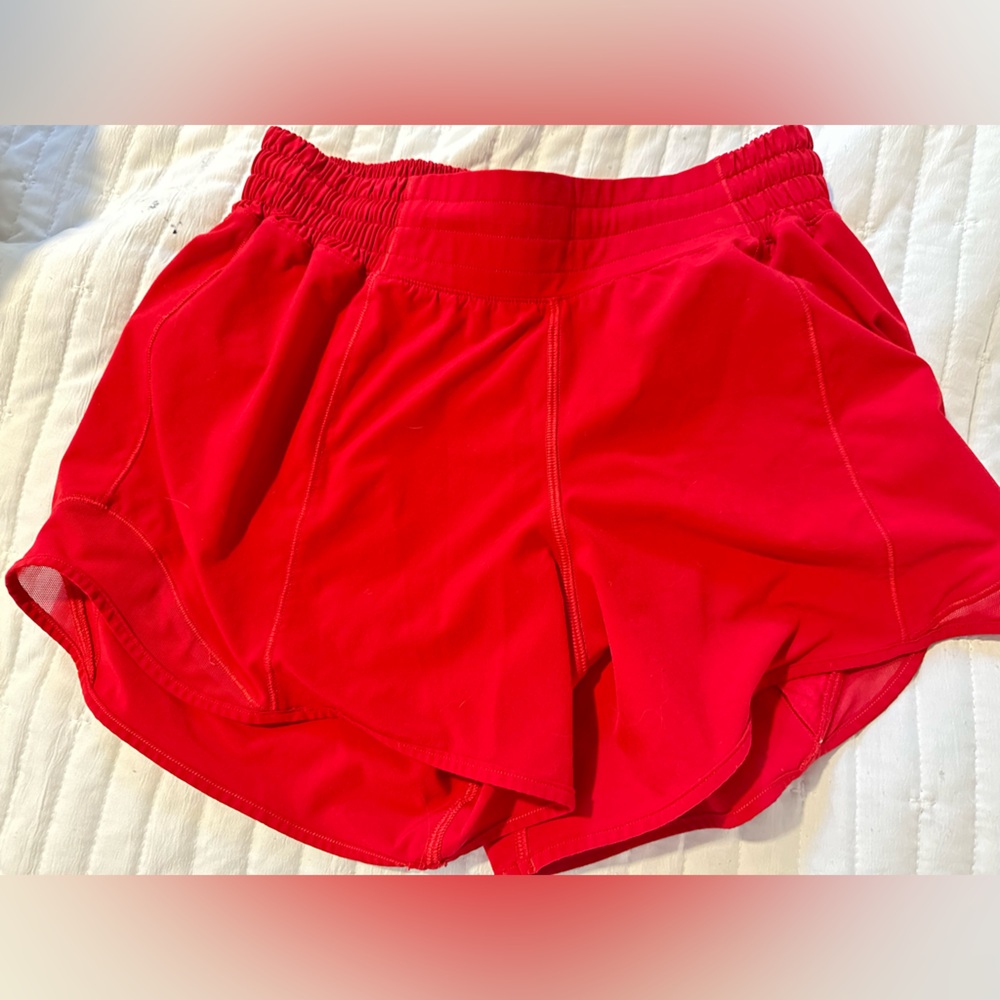 Lululemon high rise, lined 4 inches shorts